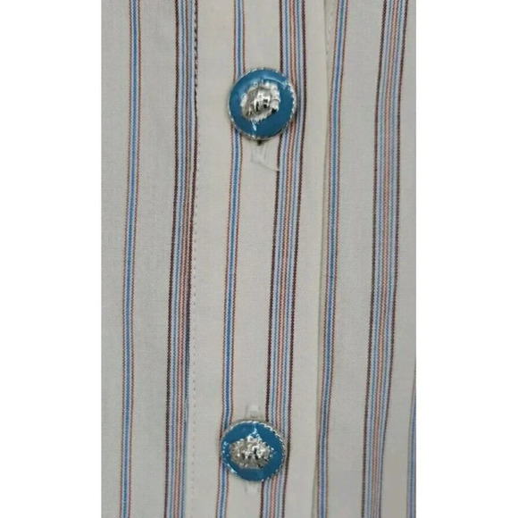 BURU Pink Label Long Sleeve Shirtdress Ivory Ticking Stripe Maxi Dress Med $330 - Picture 10 of 10